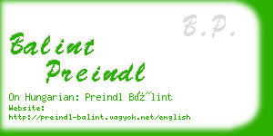 balint preindl business card